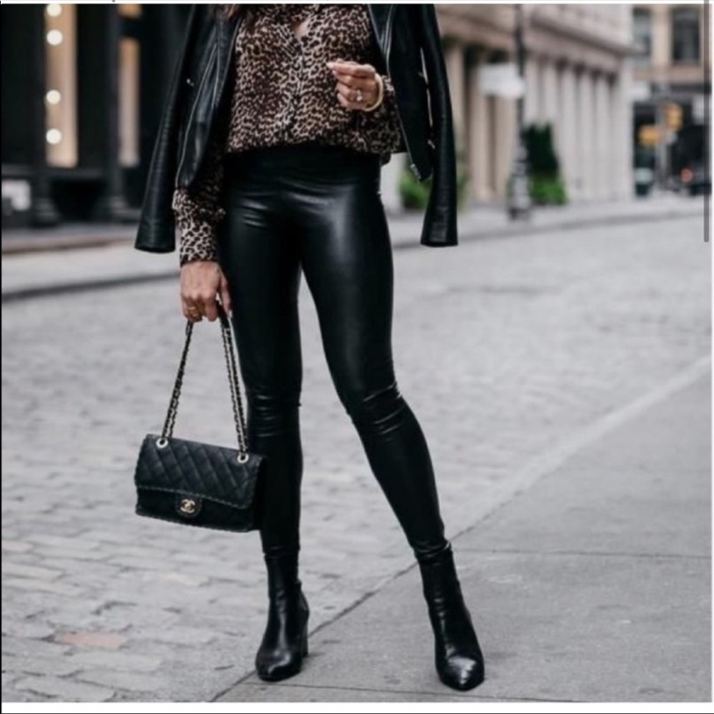 NEW Commando faux leather leggings black high waisted Size Small